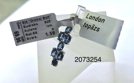 Sudraba kulons ar london topāzu -60%